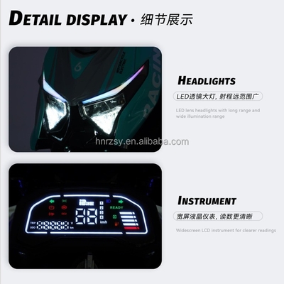 最良の72v 3000w 電動バイク 2人用 電動モーターバイク スクーター モーターと1650*715*1000mm 12のクライミングアングル