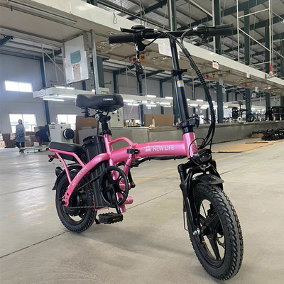 36v 蓄電池 後部ハブモーターとコンパクトなデザインの成人用折りたたみ電気自転車